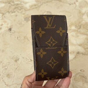 Louis Vuitton Classic Monogram Cigarette Tobacco Case Brown